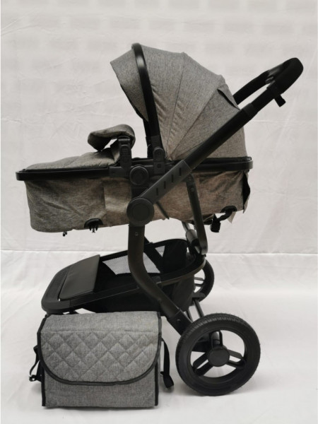 Carucior 2 in 1 Deluxe, reversibil, cu suspensii, F4 gri