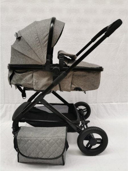 Carucior 2 in 1, reversibil, cu suspensii, F3 gri