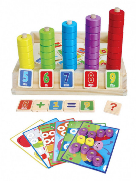 Joc educativ asociere puzzle si numaratoare cu 9 planse