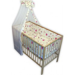 .Lenjerie patut bebe cu 6 piese pisicuta,crem