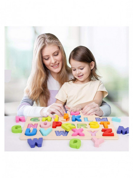 Set 4 puzzle incastru 3D - alfabet si cifre