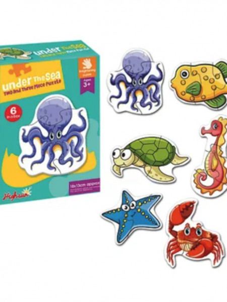 Set 6 puzzle bebe animale marine