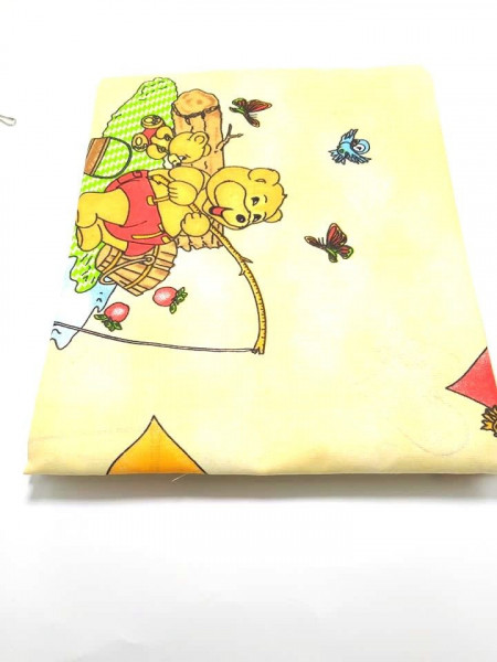 Set lenjerie 3 piese patu bebe, ursulet crem