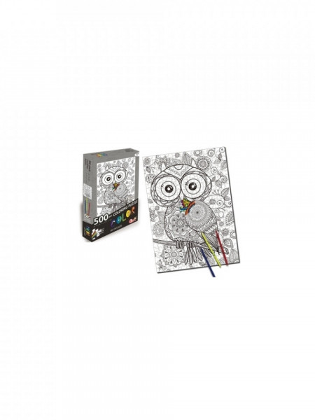 Puzzle Pictat Cu Bufnita 500 pixeli