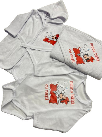 Set prima baita, Minnie in cadita, rosu, 3 piese, en gros