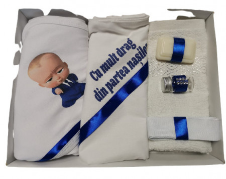 Trusou pentru botez, 6 piese, Baby Boss, albastru