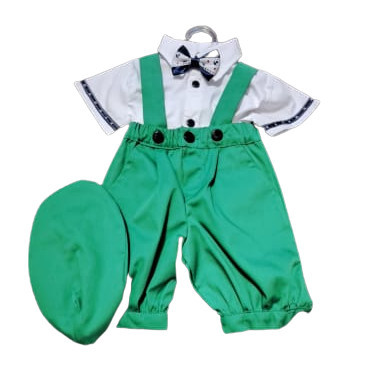 Costum de vara, pantalon 3/4, 4 piese,verde