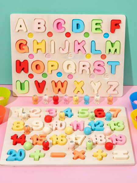 Joc puzzle Montessori Alfabet sau Numere