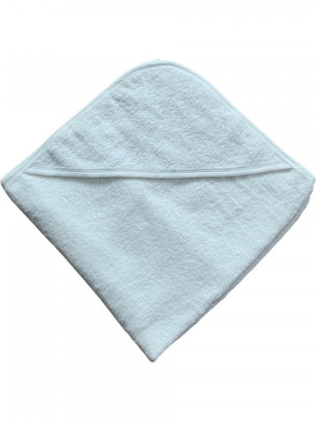 Prosop de baie bebe, cu gluga, albcomplet, 75x75 cm, potrivit pentru brodat,capison 22 cm, en gros