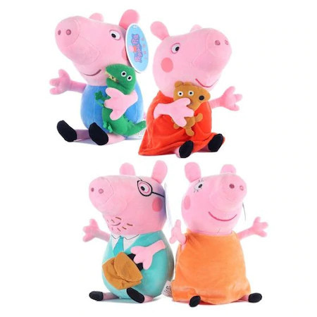 Set 4 Jucarii Din Plus Peppa Pig,30 cm