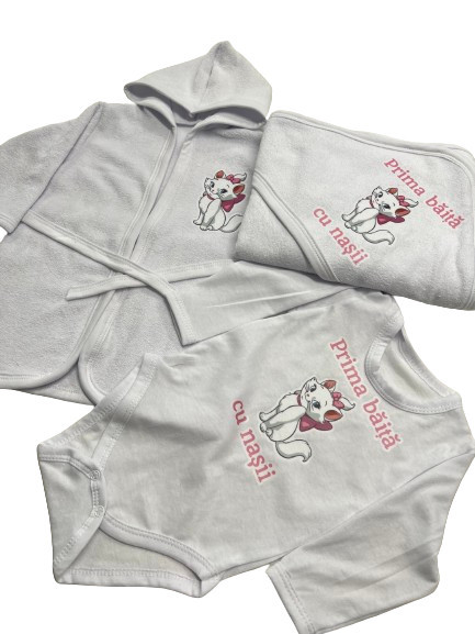 Set prima baita, Pisicuta Marie. 3 piese, roz. en gros