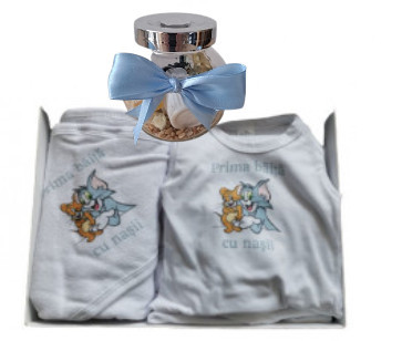 Set prima baita, Tom&Jerry, 3 piese, cu borcanel