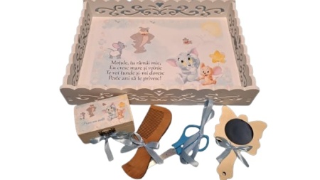 Tavita de mot, material MDF, cu margini dantelate, 33x24 cm,Tom & Jerry