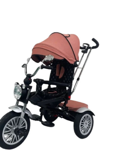 Tricicleta copii, cu scaun rotativ, pozitie de somn si roti cauciuc, max 25 kg, 9luni-5 ani, 5199Plus, orange