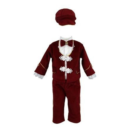 Costum elegant, 4 piese, 0-3 luni, visiniu