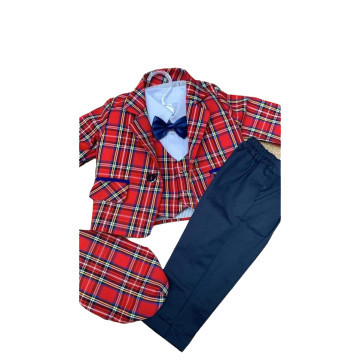 Costum elegant de baieti,marimi 3,6,9,12luni,6 piese,rosu, en-gros