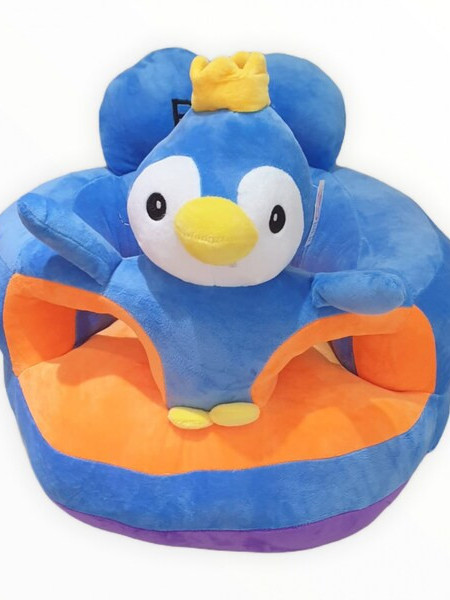 Fotoliu de plus bebe, pozitionator, cu spatar, cotiere si spatiu pentru picioare, 36*45 cm, Pinguinul Albastru