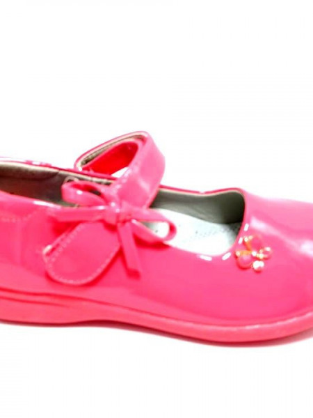 Pantofi ortopedici, interior piele, lacuiti, roz somon, 26-30