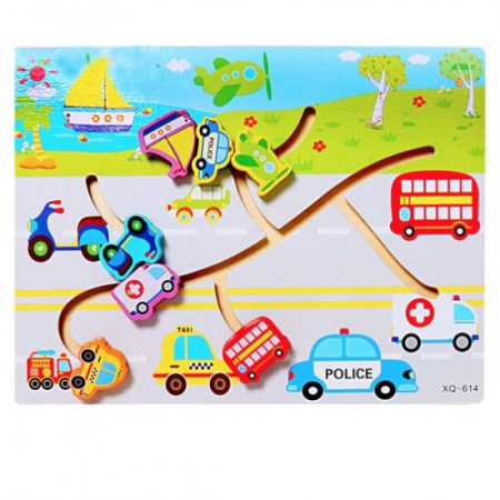 Puzzle 3D labirint din lemn Vehicule