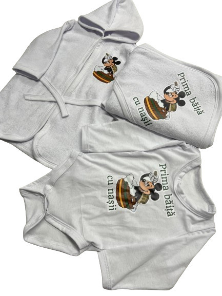 Set Prima baita, 3 piese, Mickey verde, en gros
