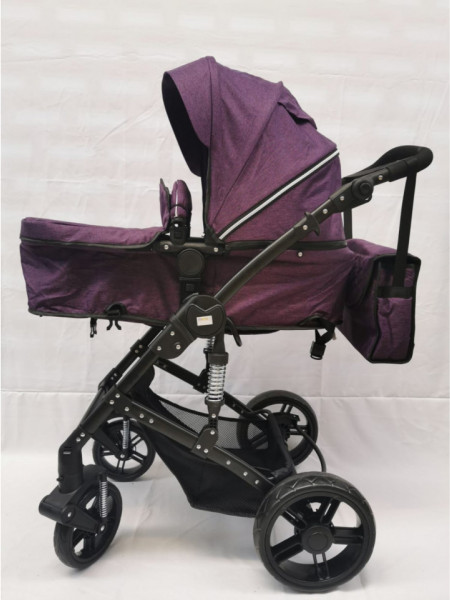 Carucior 2 in 1, reversibil, cu suspensii si geanta cadou F6 - mov
