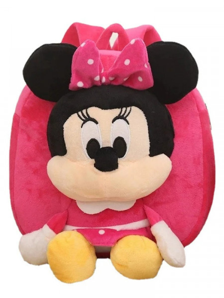 Ghiozdan plus Minnie Mouse roz cu mascota baby