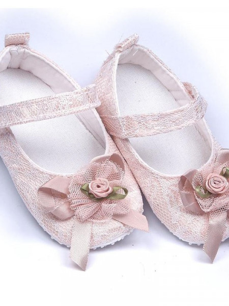 Pantofiori eleganti , pentru botez, fete, roz pal