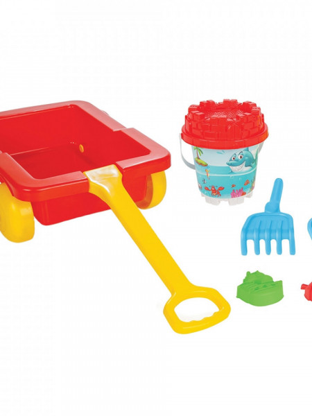 Set jucarii nisip Pilsan Carucior cu accesorii