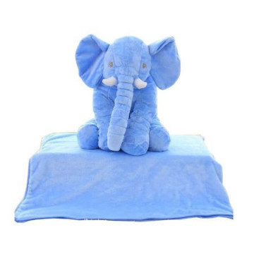 Set perna pozitionator bebe si paturica, Elefant albastru