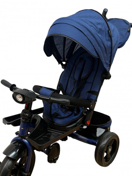 Tricicleta copii ,cu pozitie de somn, scaun rotativ, muzica si lumini, SL02,albastru