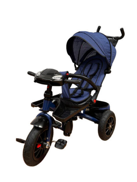 Tricicleta copii, evolutiva, 8 luni+,, pozitie de somn si roti cauciuc, D02, albastra