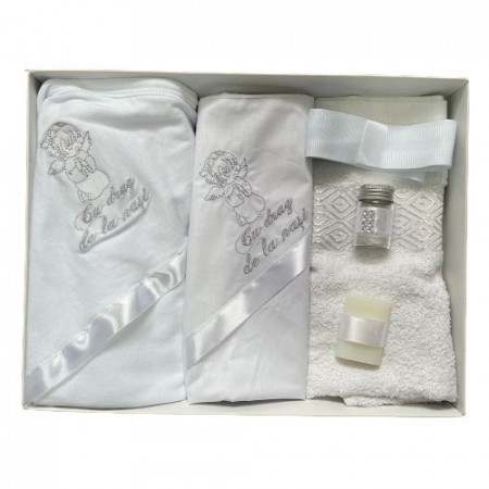 Trusou de botez, 6 piese ,Ingeras brodat