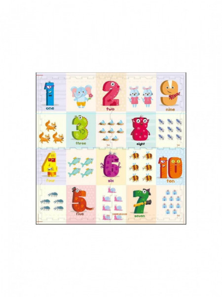 Covor puzzle EVA piese mari - Cifre si animale