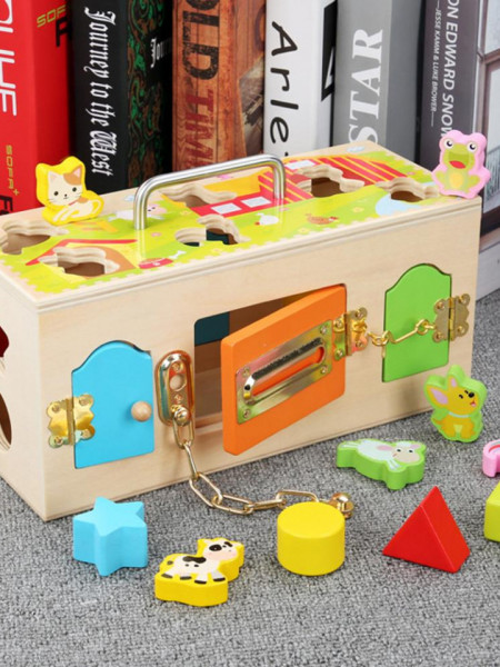 Cub educativ cu forme incuie descuie Animal lock Box
