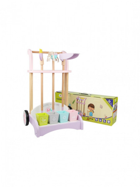 Set carucior de curatenie din lemn, Cleaning Car