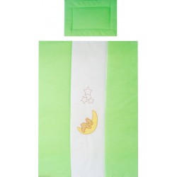 Lenjerie patut brodat cu 2 piese verde ursulet