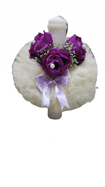 Lumanare de botez ivoirecu trandafiri, cu ornamente florale, hug 103, en gross