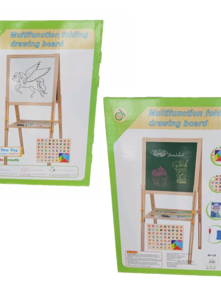 Tabla magnetica, 2 in 1, cu 2 fete, reglabila, 60-112 cm