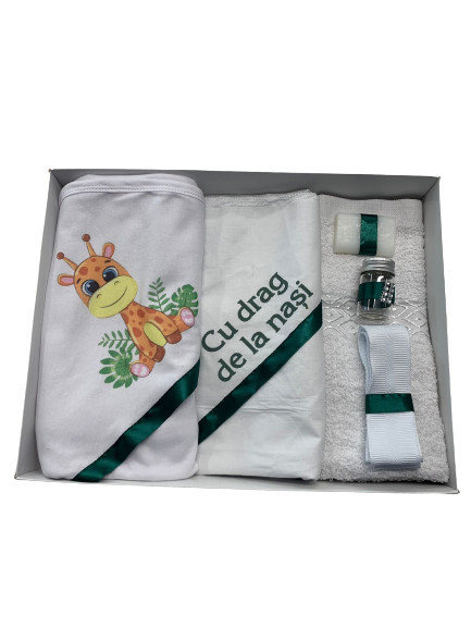 Trusou de botez, 6 piese, Tigrut, imprimat, en gros