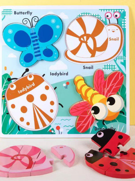 Puzzle lemn 3D Insecte