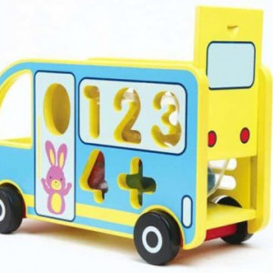 Autobuz Jucarie Din Lemn Pentru Copii - Img 2