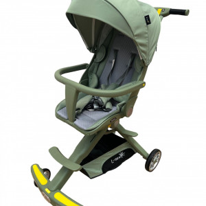 Carucior bebe sport, C2, scaun reversibil,cu pozitie de somn, cu lumini si muzica, verde - Img 8