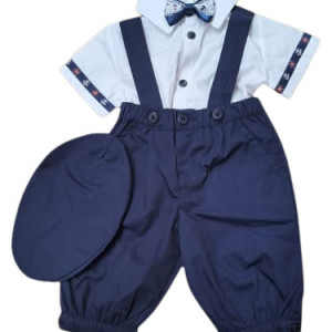 Costum de vara, pantalon 3/4, 4 piese, navy blue, en gros - Img 1