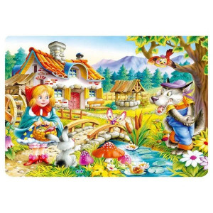 Covor copii, Scufita Rosie, antiderapant, dim 80*150 cm