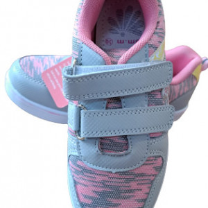 Incaltaminte sport fete, tip adidas, exterior textil, gri - Img 3