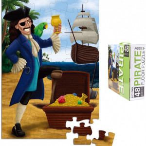 JOC PUZZLE JUMBO DE PODEA,PIRATE, 48 PIESE, 90*60 CM