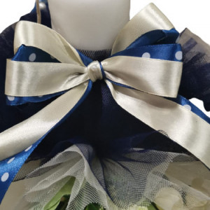 Lumanare de botez bleumarin/crem, cu ornamente florale, hug 101, en gross - Img 3