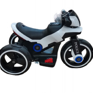 Motocicleta electrica pentru copii 3-7 ani cu doua motoare, alb