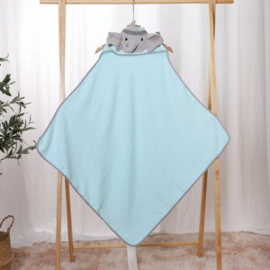 Prosop bebe cu gluga, bumbac fin si absorbant, animalut brodat pe capison, 86*86 cm, Bufnita bleu