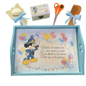 Set 5 piese tavița de moț, albastru,Mickey Mouse